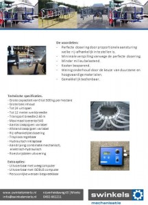 Swinkels pneumatische kunstmest rijenstrooier